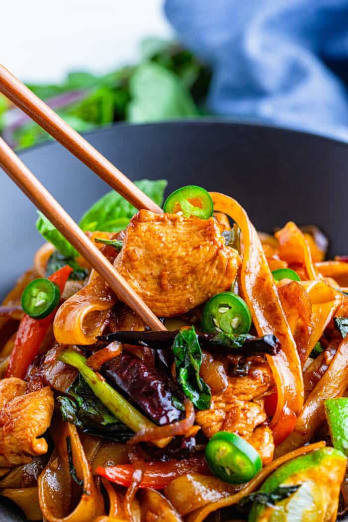 Easy Thai Drunken Noodles (Pad Kee Mao) Better Than Takeout!