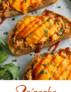 Pinterest image for sriracha tuna melt