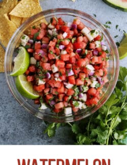 Pinterest image of watermelon salsa