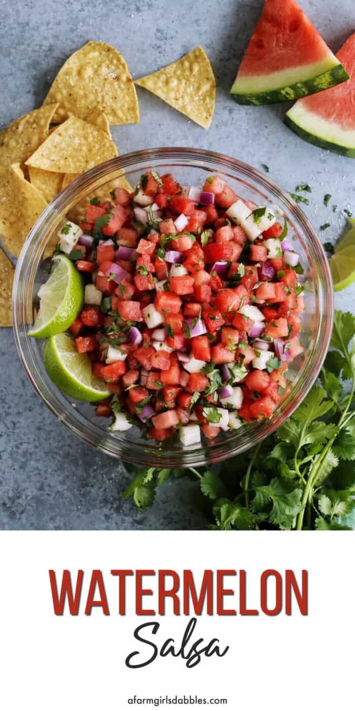 Pinterest image of watermelon salsa