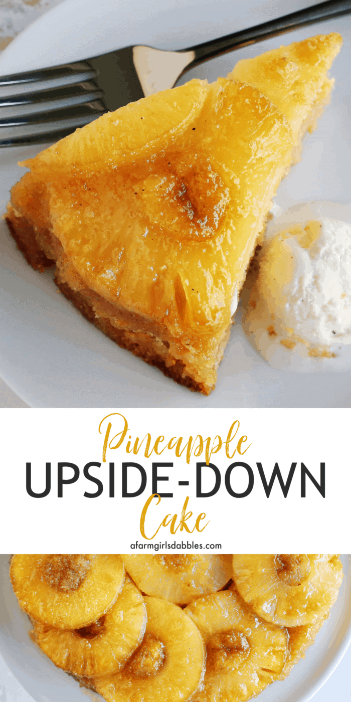 Pinterest image for pineapple upside-down cake