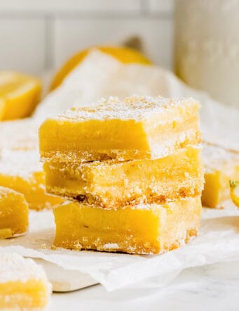 a stack of lemon bars