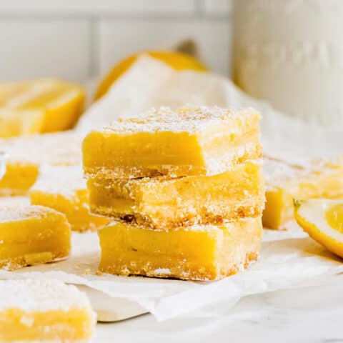 a stack of lemon bars