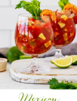 Pinterest image for Mexican shrimp cocktail