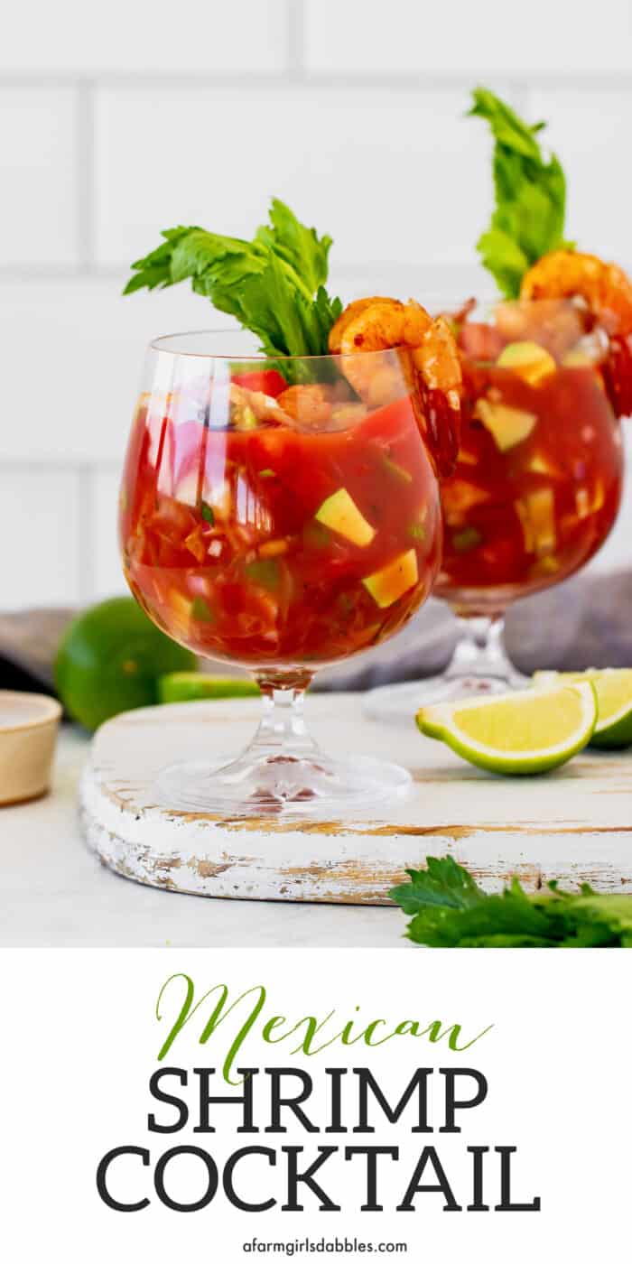 Pinterest image for Mexican shrimp cocktail