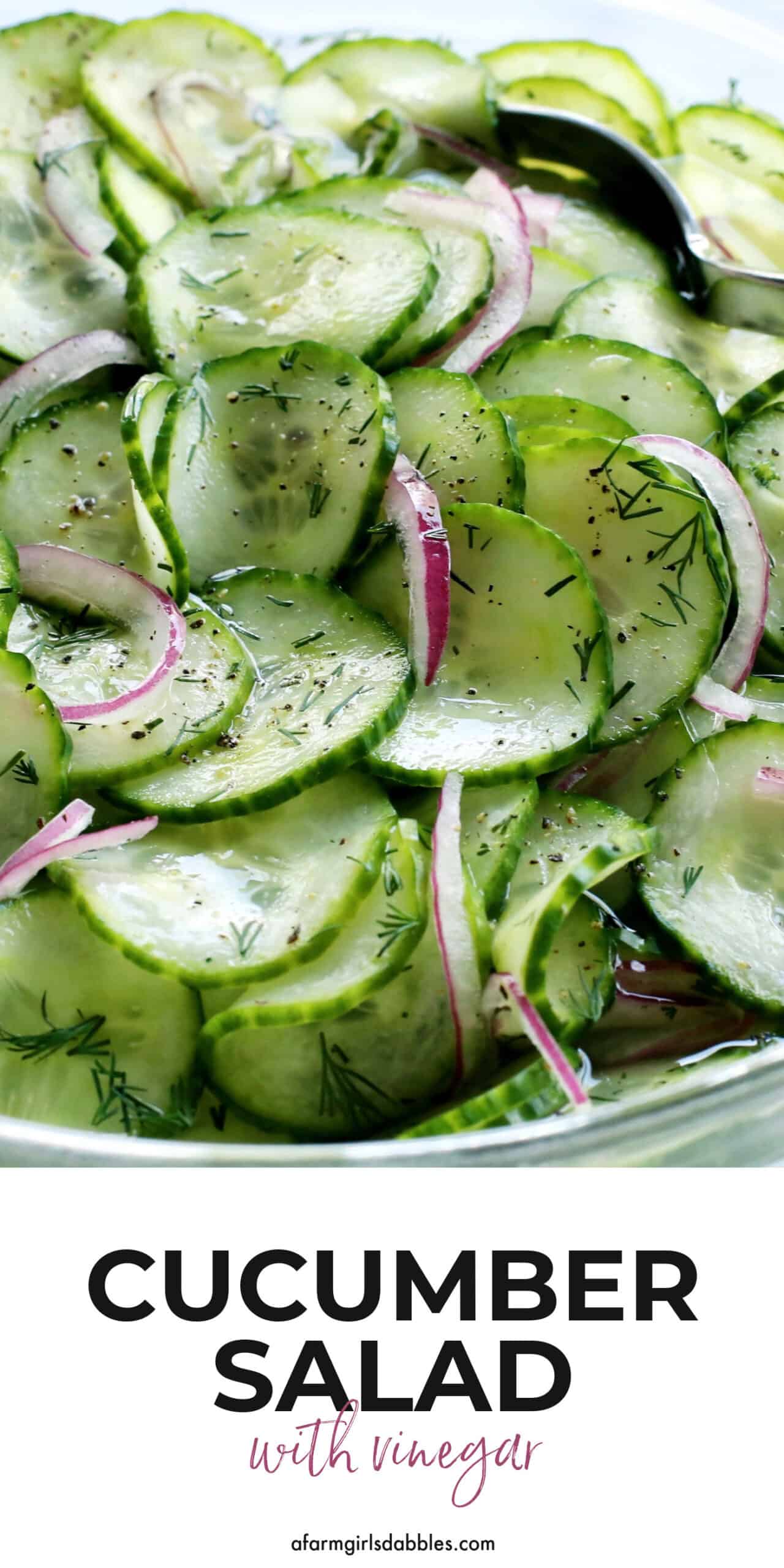 Pinterest image for cucumber salad with vinegar