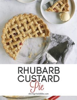 Pinterest image of Rhubarb Custard Pie