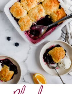 Pinterest image for Blueberry Cobbler