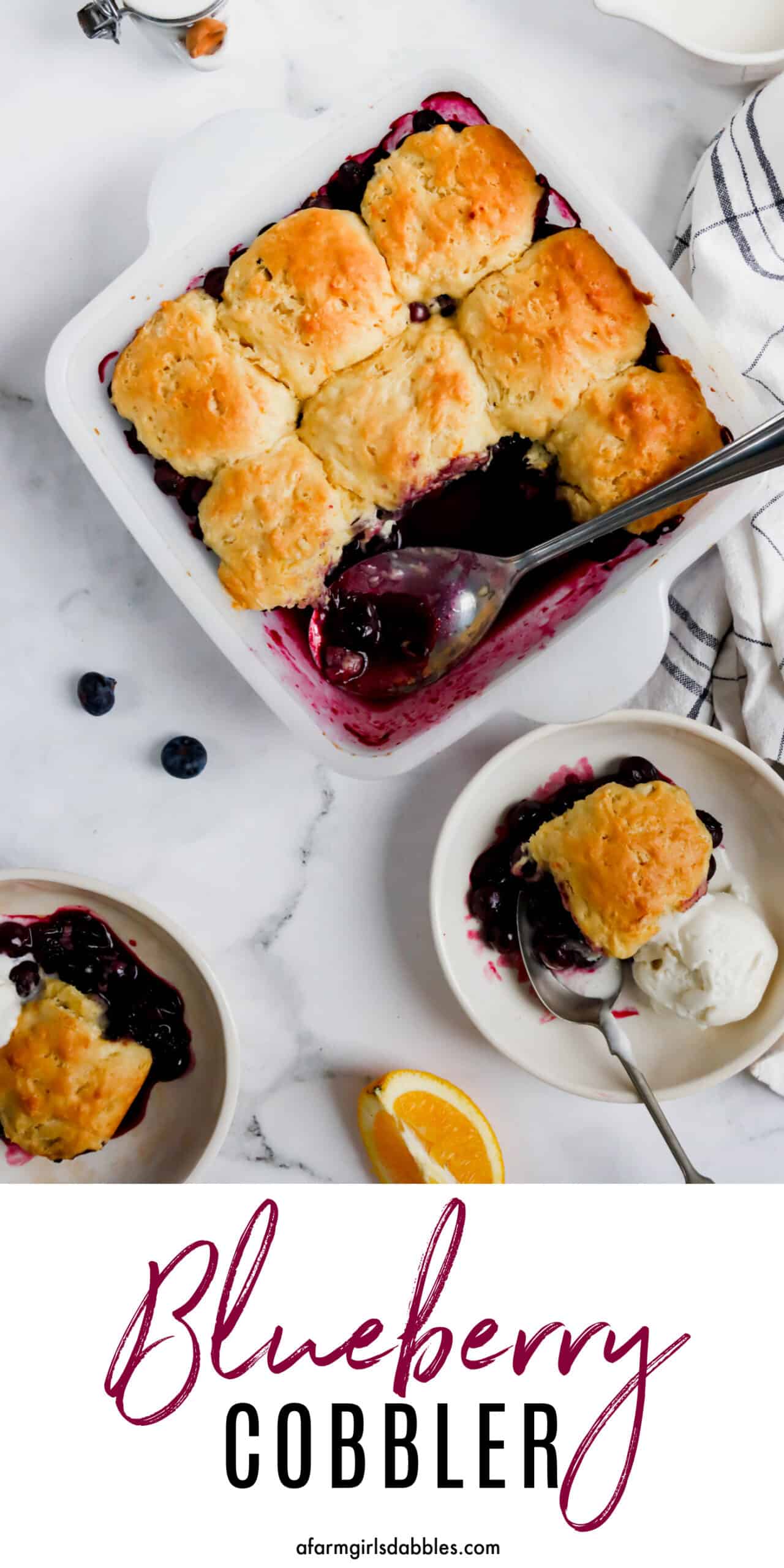 Pinterest image for Blueberry Cobbler