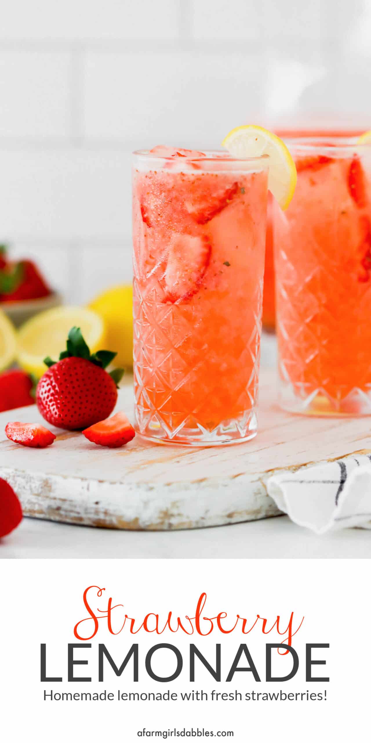 Pinterest image for Strawberry Lemonade