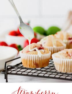 Pinterest image for Strawberry Muffins