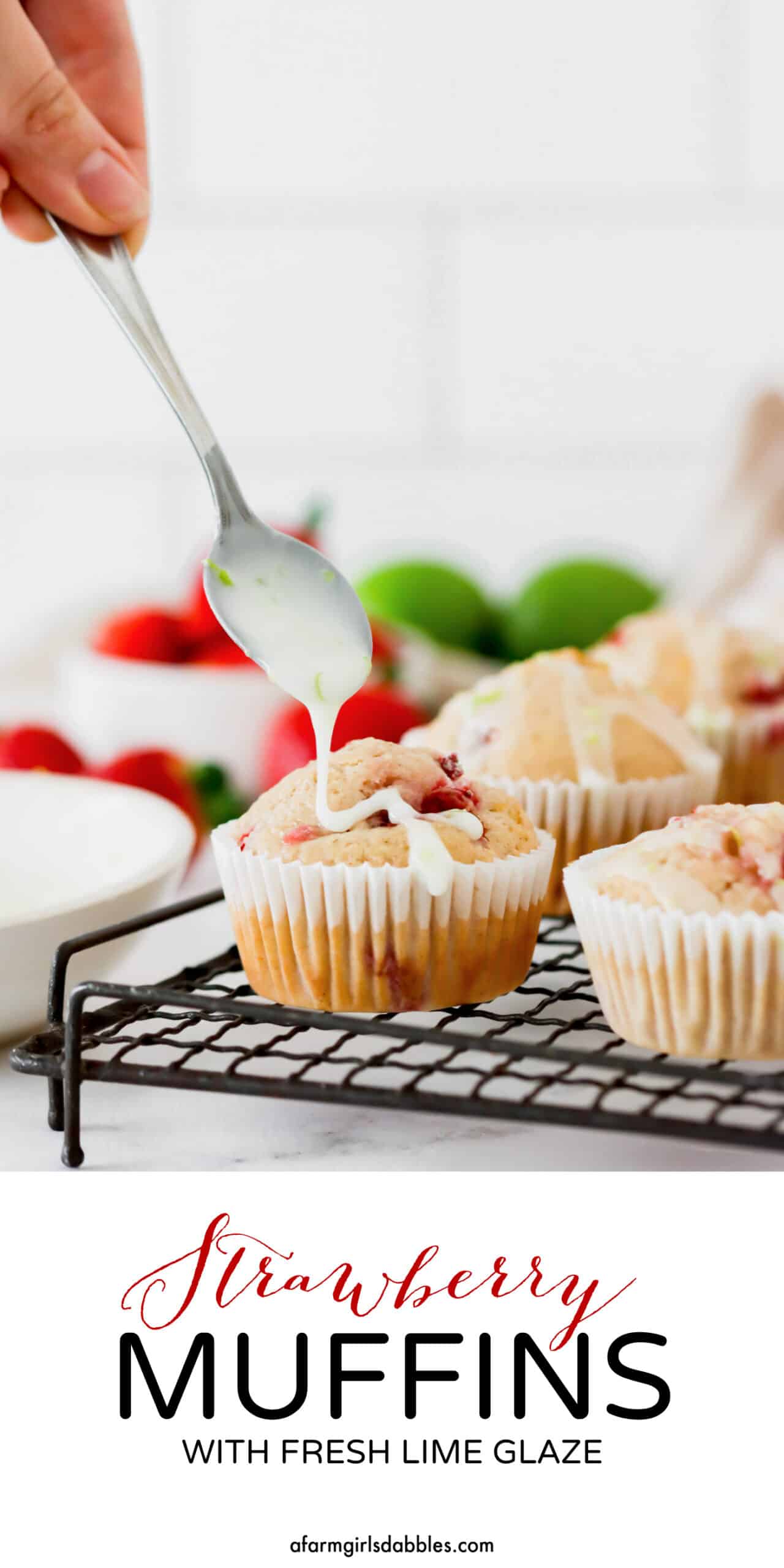 Pinterest image for Strawberry Muffins