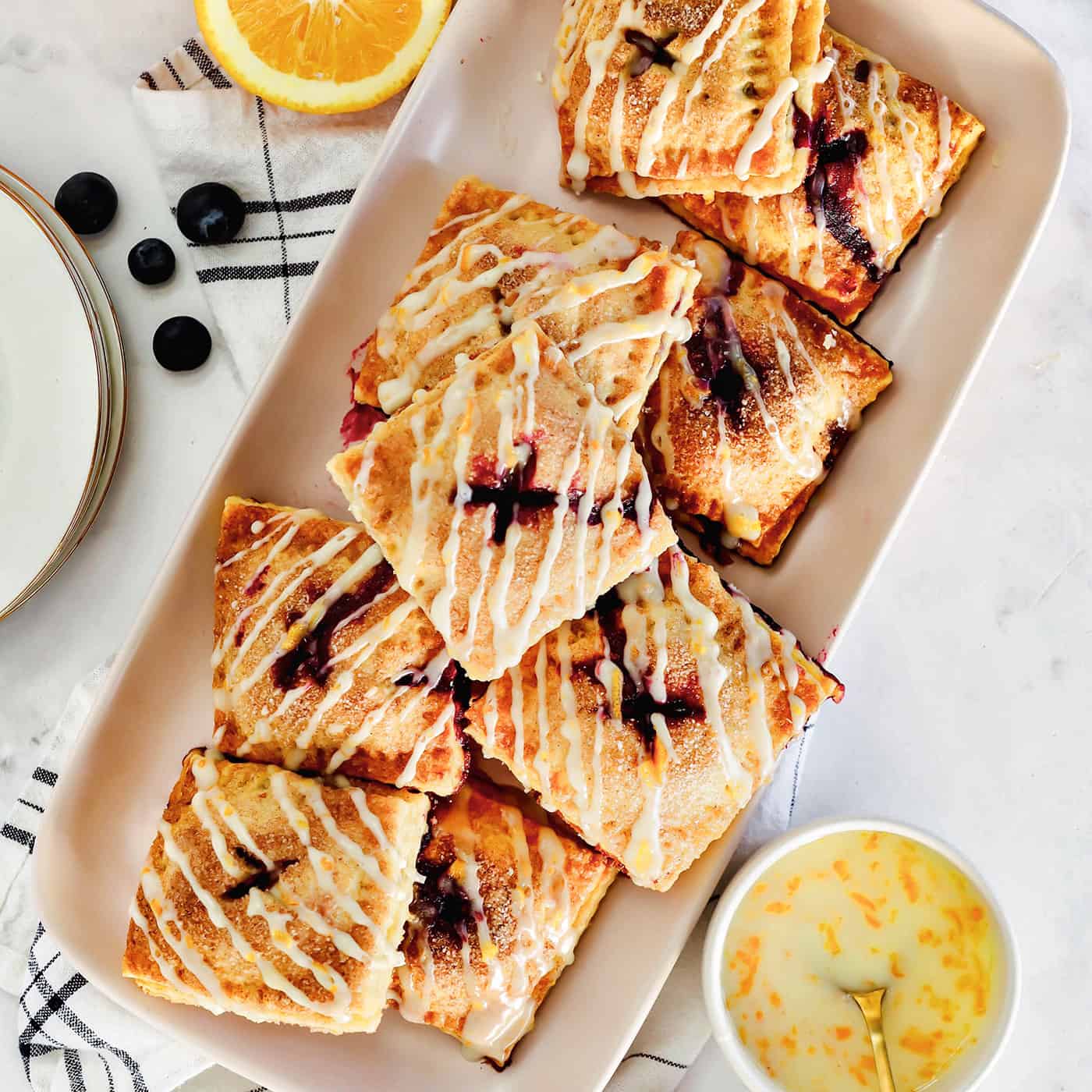 blueberry hand pies stacke