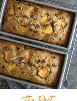 Pinterest image for peach bread