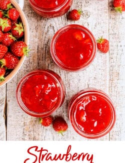Pinterest image for Strawberry Freezer Jam