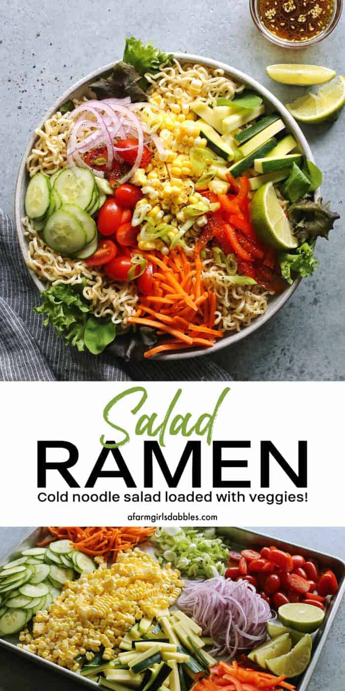 Pinterest image for Salad Ramen