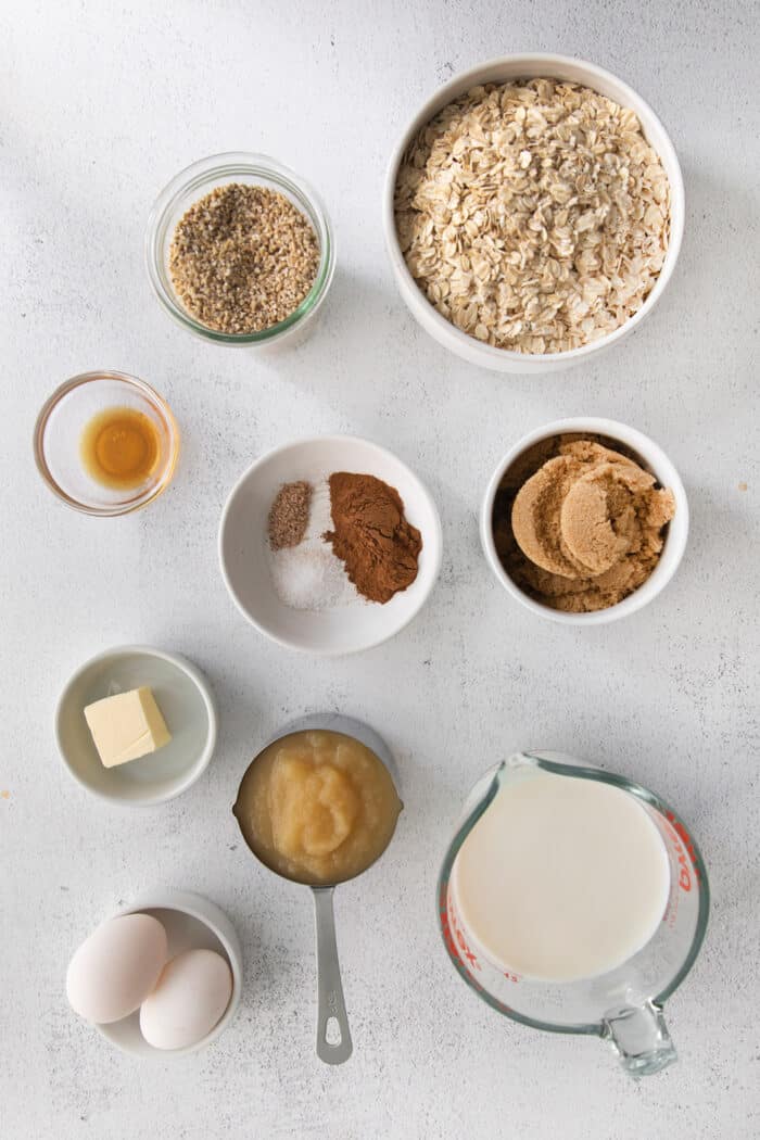 ingredients laid out for the oatmeal filling