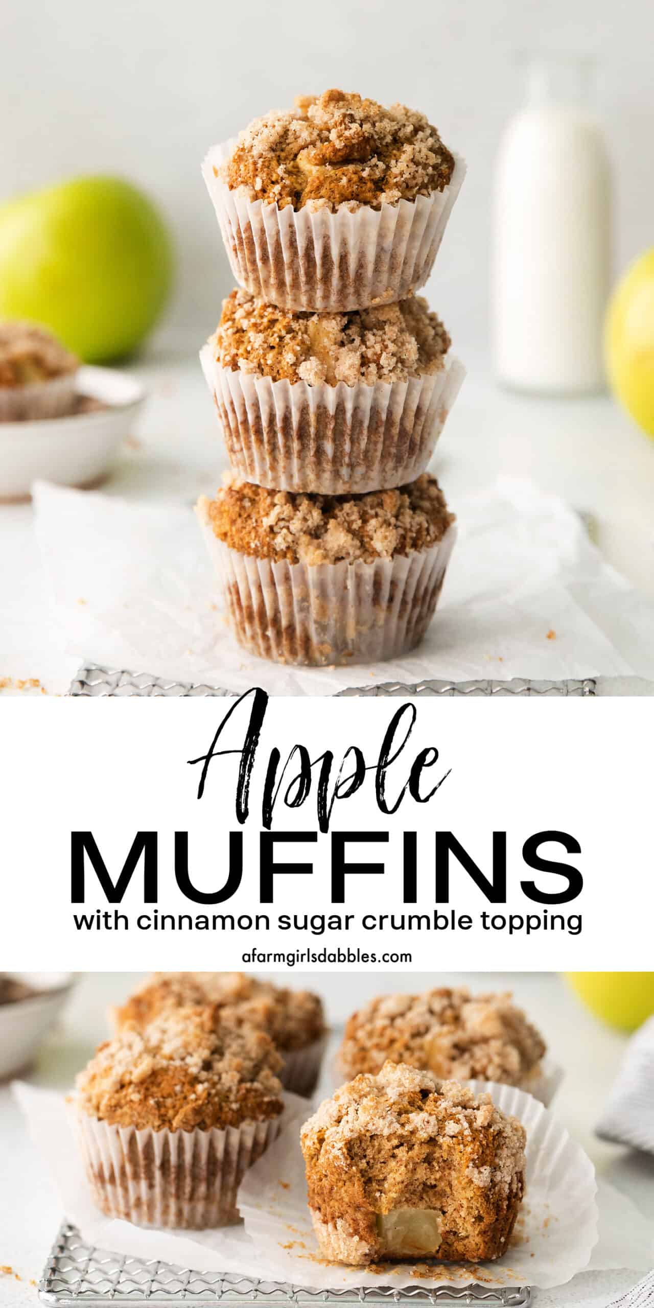 Pinterest image for apple muffins