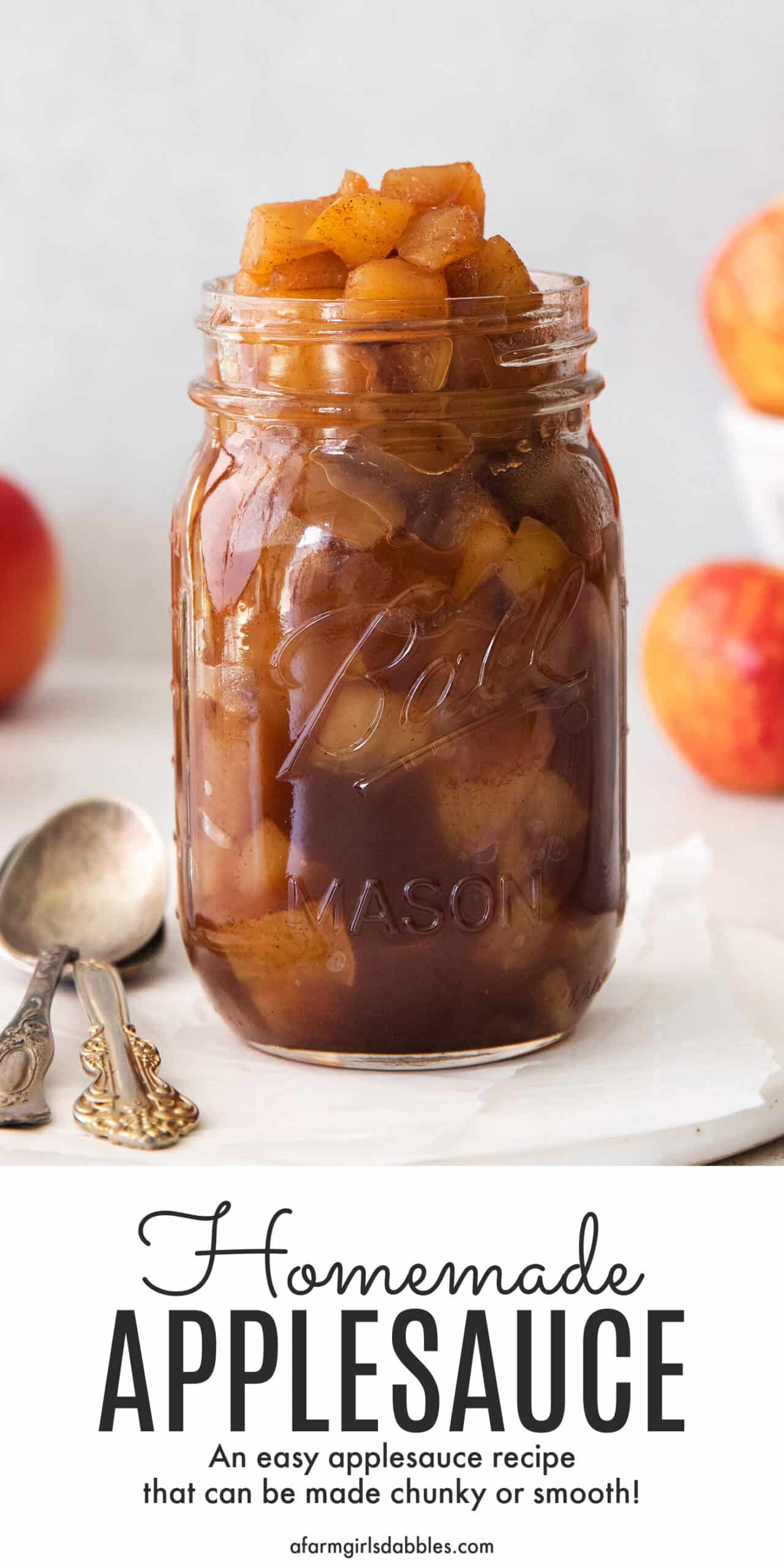 Pinterest image for homemade applesauce recipe
