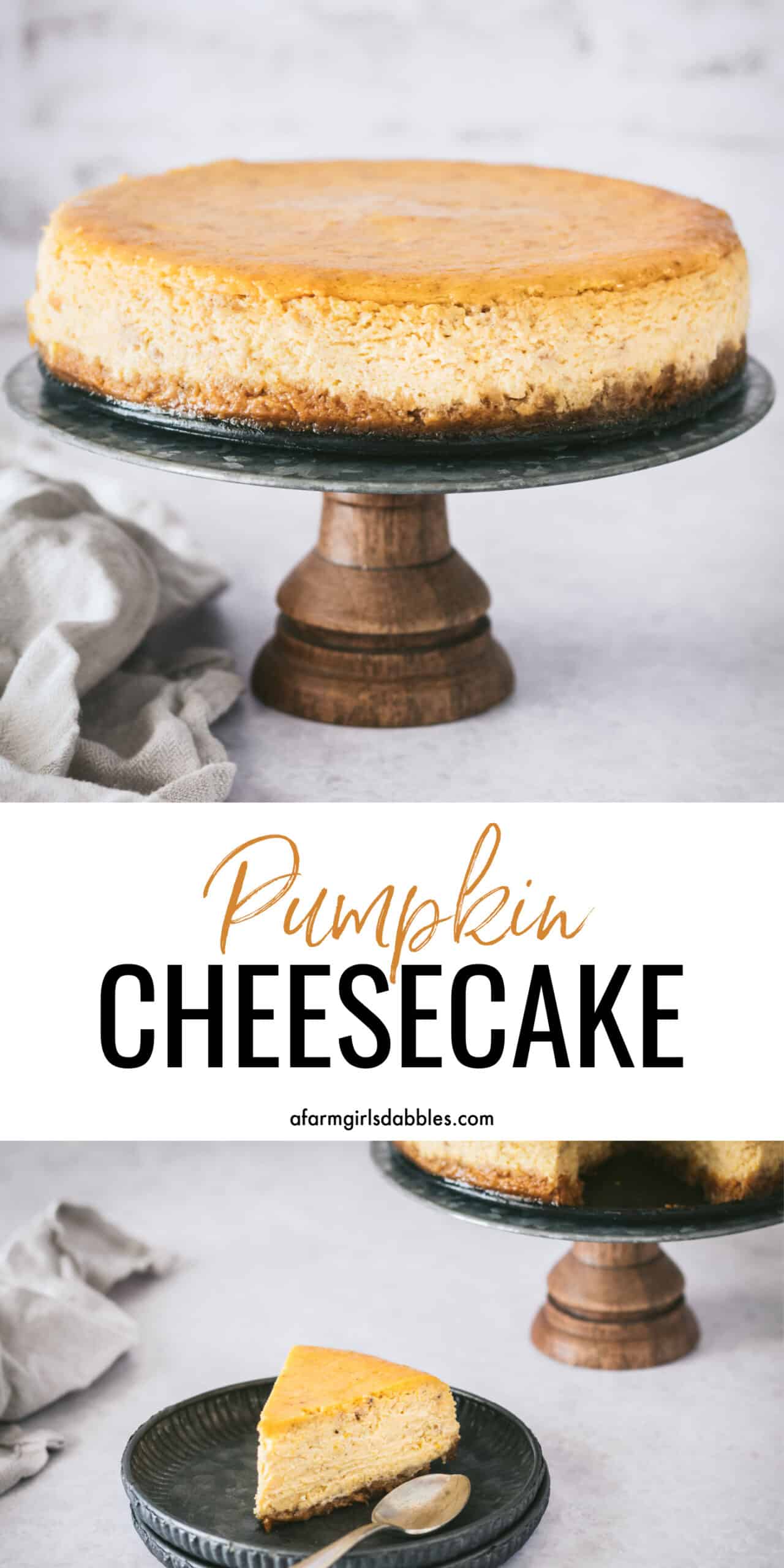 Pinterest image for Pumpkin Cheesecake