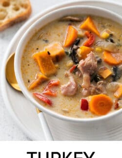 Pinterest image for turkey chowder