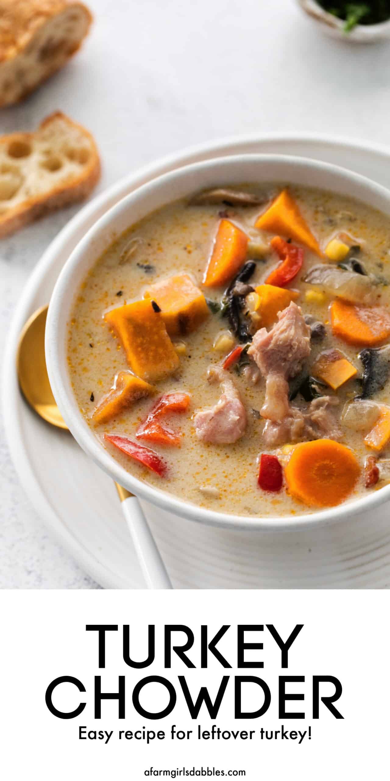 Pinterest image for turkey chowder