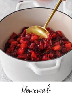 Pinterest image for apple orange cranberry sauce