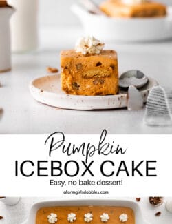 Pinterest image for pumpkin icebox cake