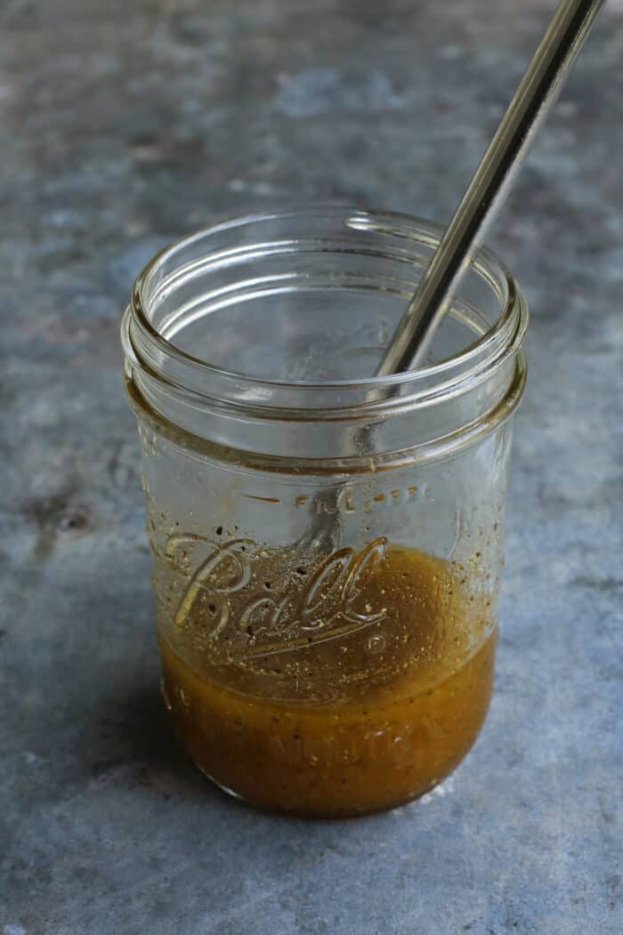 salad dressing mixed in a jar