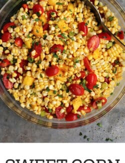 Pinterest image for sweet corn salad