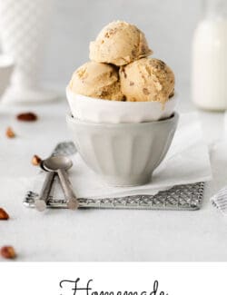 Pinterest image for butter pecan ice cream