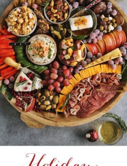 Pinterest image for holiday charcuterie board