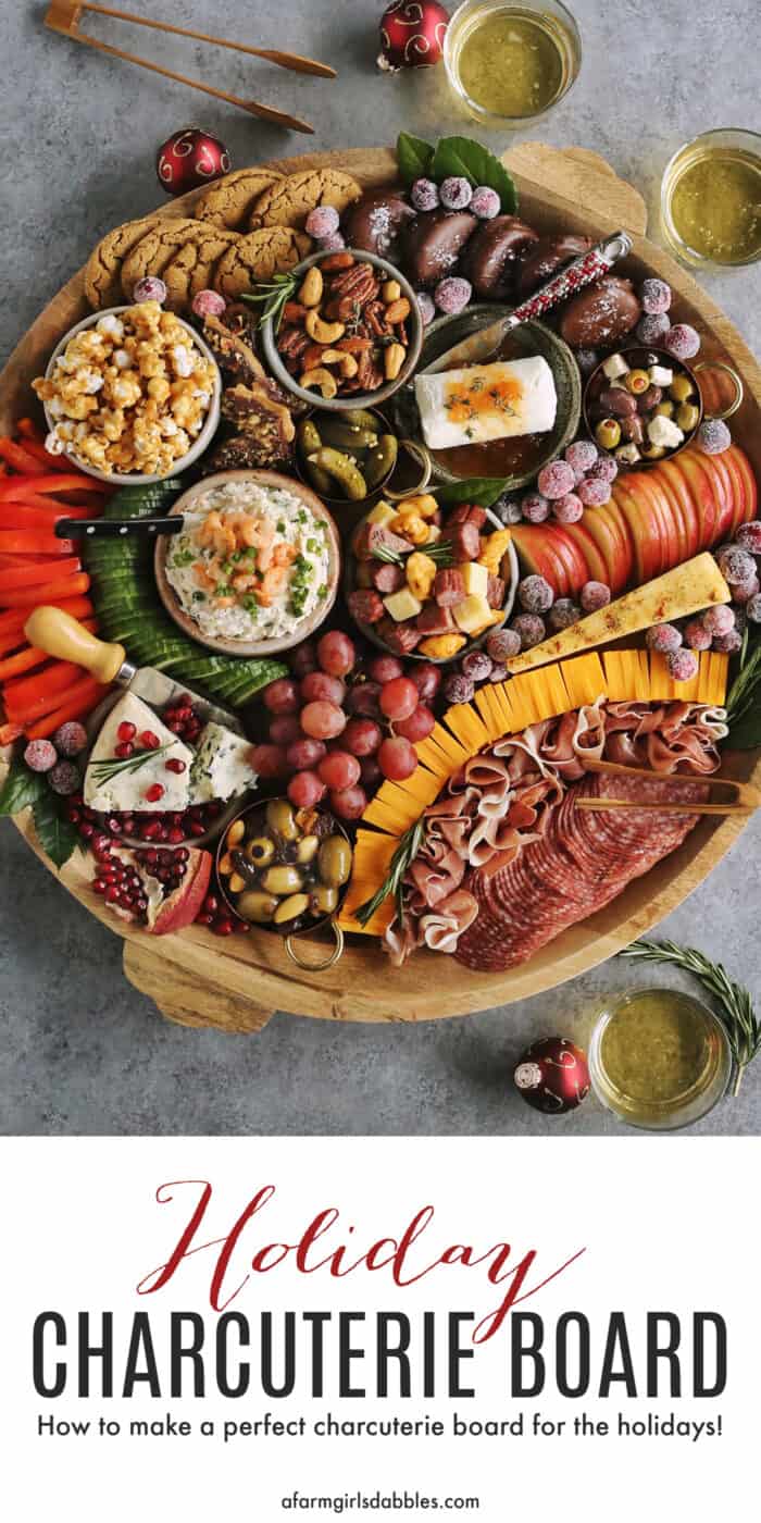 Pinterest image for holiday charcuterie board