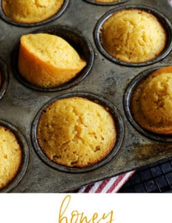 Pinterest image for honey cornbread muffins