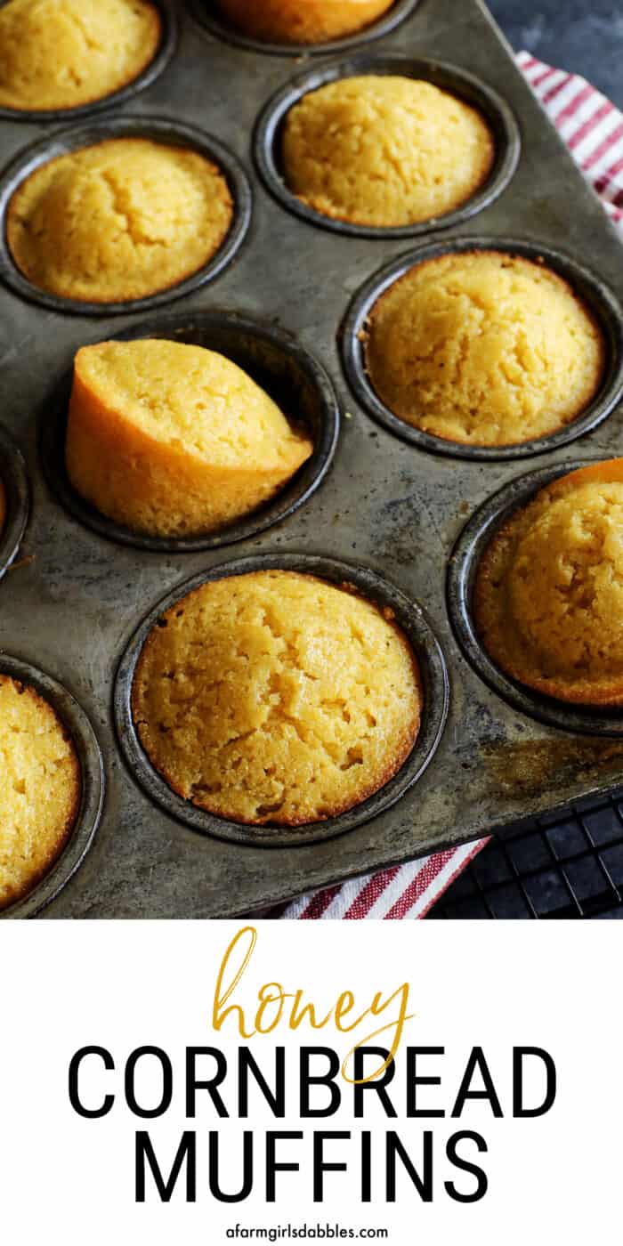 Pinterest image for honey cornbread muffins