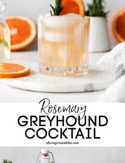 Pinterest image for rosemary greyhound cocktail