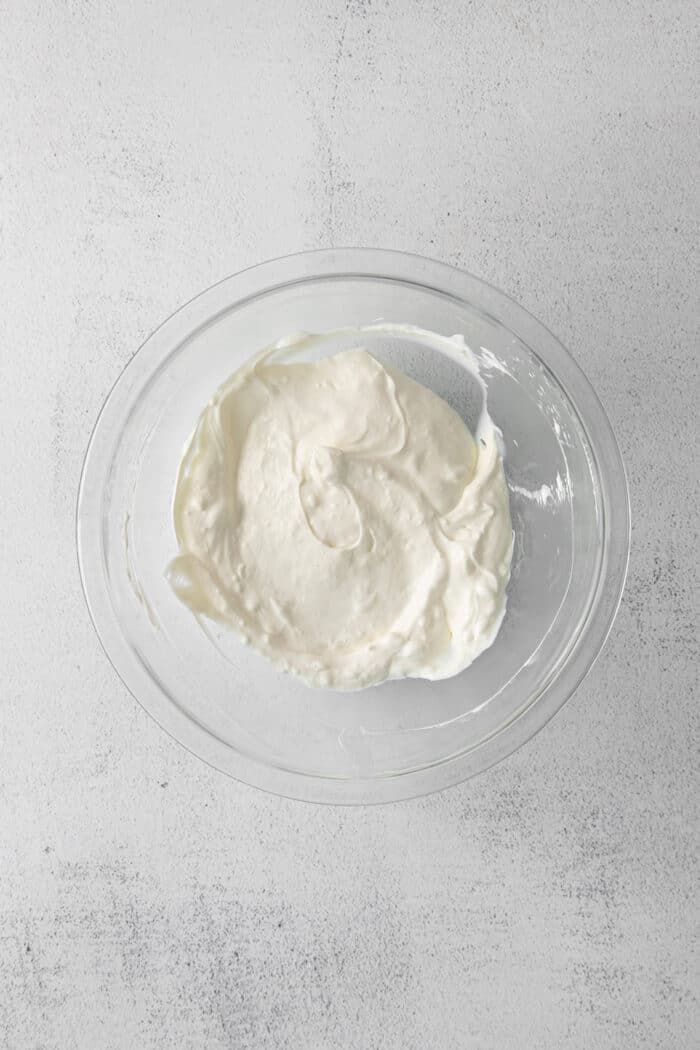 Softened cream cheese in a dish