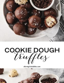 Pinterest image for cookie dough truffles