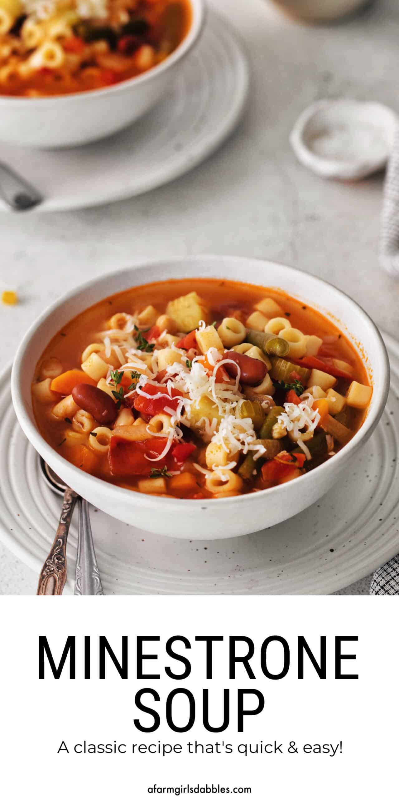 Pinterest image for minestrone soup