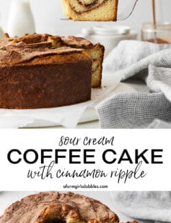 Pinterest image for sour cream coffee cake