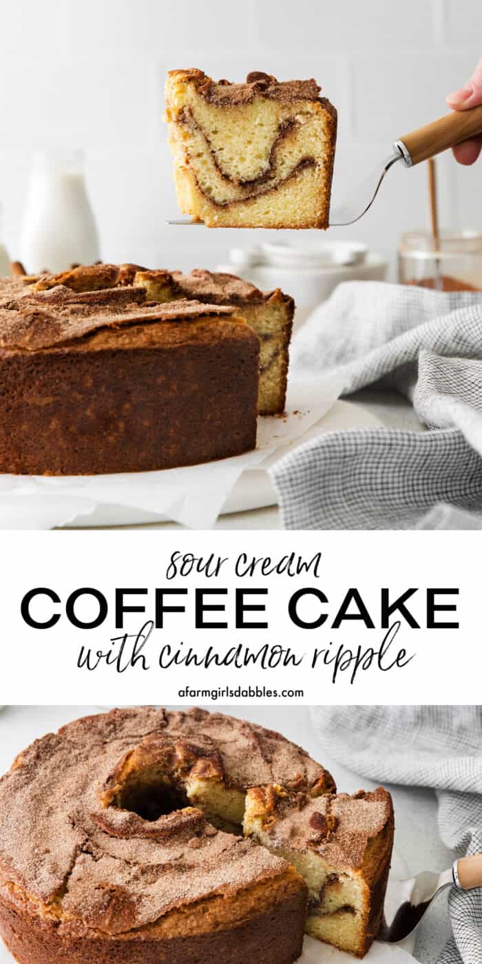 Pinterest image for sour cream coffee cake