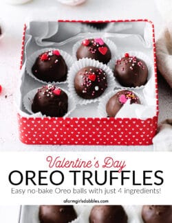 Pinterest image for Oreo truffles for Valentine's Day