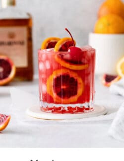 Pinterest image for blood orange amaretto sour