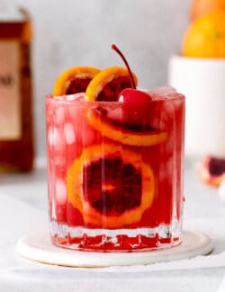 amaretto sour with blood orange juice