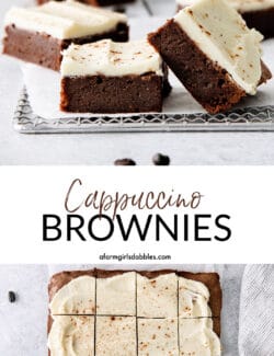 Pinterest image for cappuccino brownies