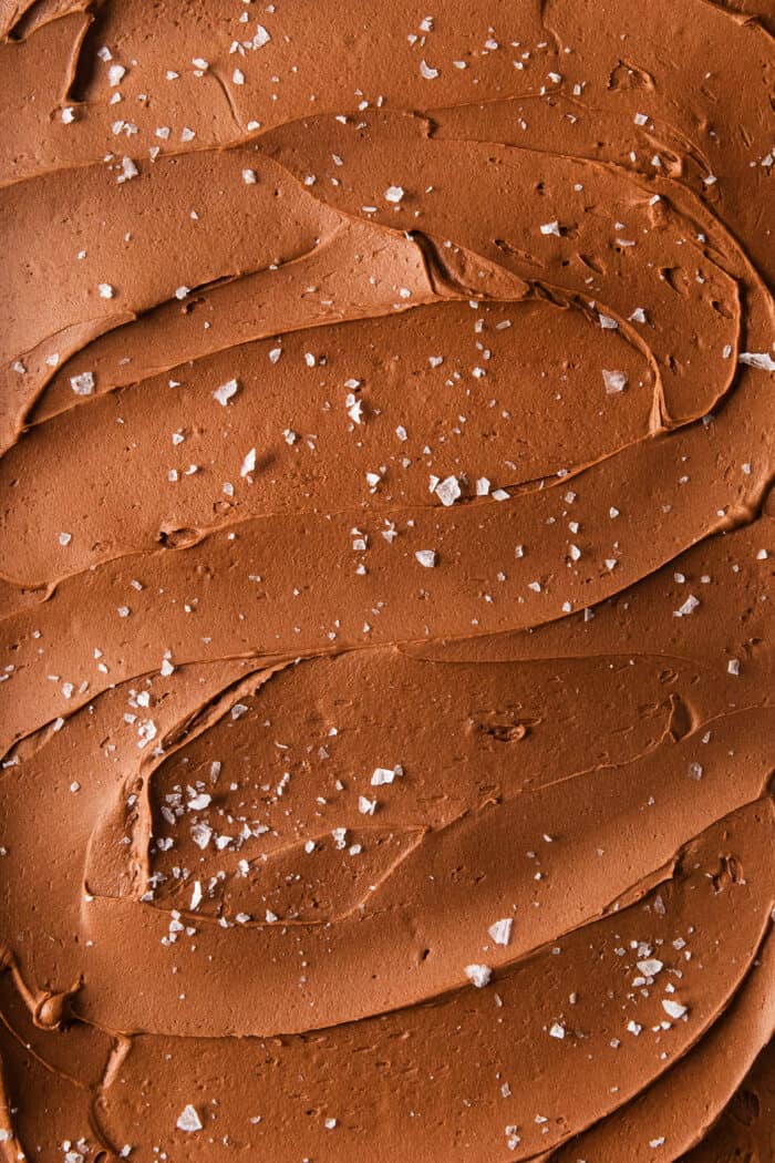 A close up of chocolate buttercream