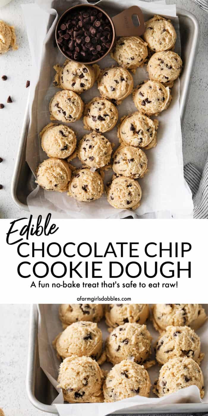 Pinterest image for edible chocolate chip cookie dough