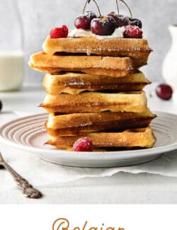 Pinterest image for Belgian waffles