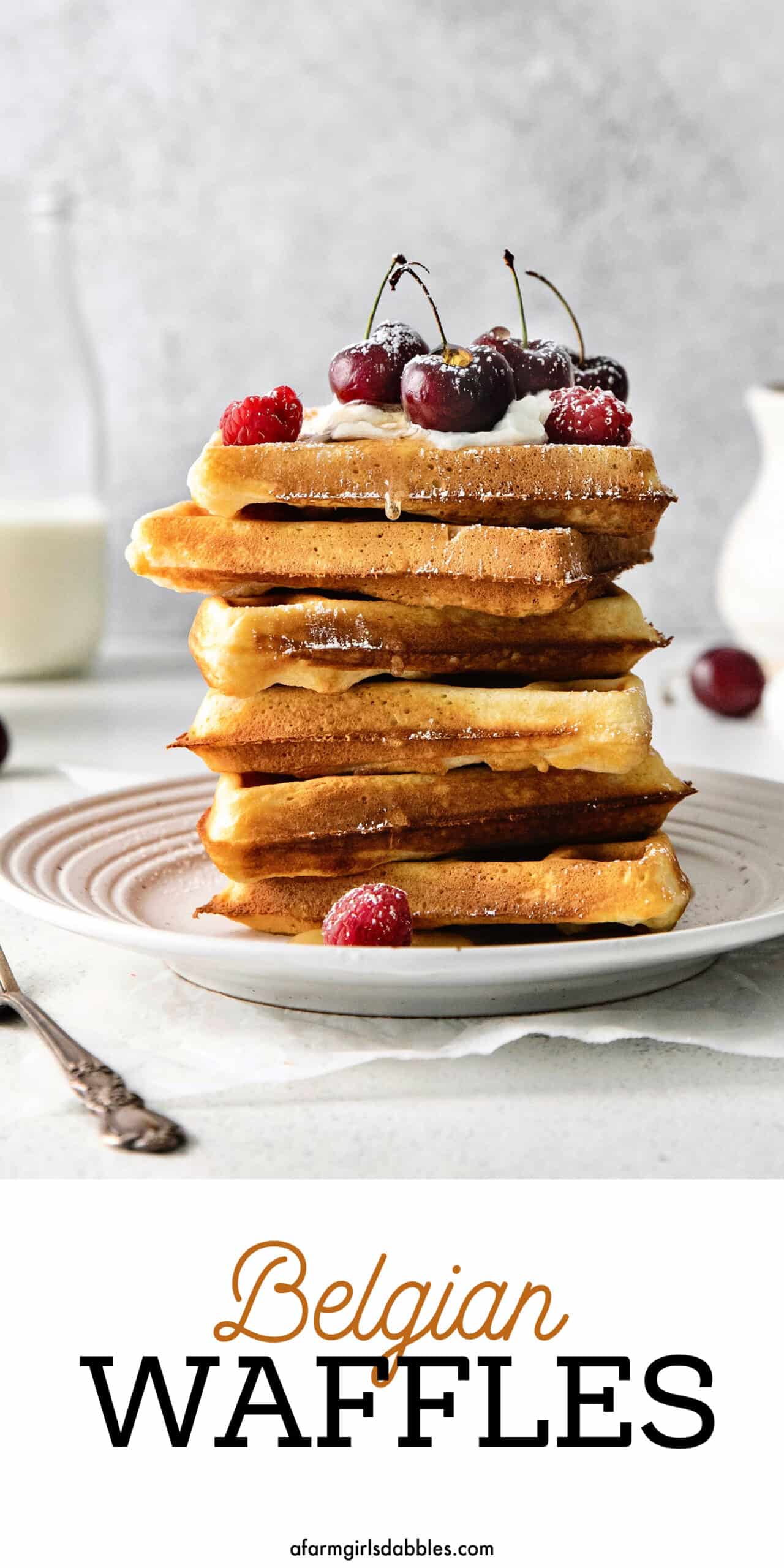 Pinterest image for Belgian waffles