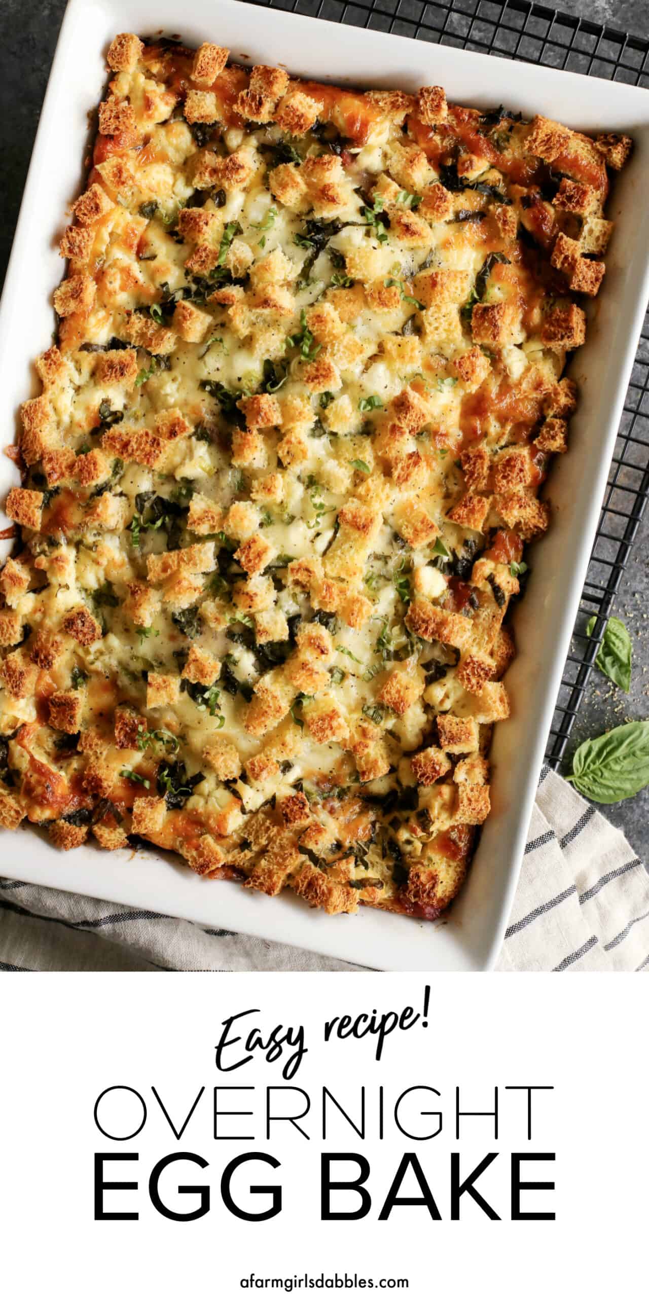 Pinterest image for overnight egg bake